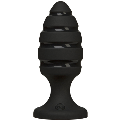 Анальний плаг зі спіральним каналом Doc Johnson Platinum Premium Silicone – The Blast – Black