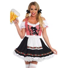 Баварський костюм "Октоберфест" Leg Avenue Beer Garden Babe L – чорний/червоний/білий