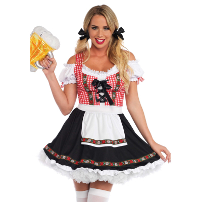 Баварський костюм "Октоберфест" Leg Avenue Beer Garden Babe L – чорний/червоний/білий