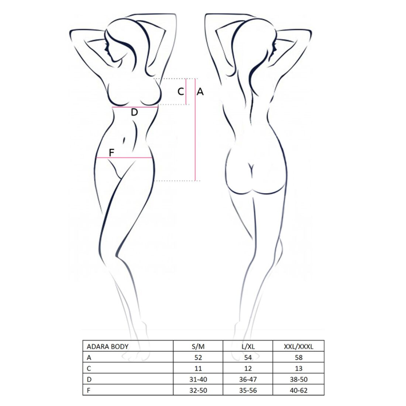 Боді монокіні Passion ADARA BODY L/XL, червоний