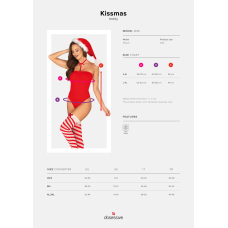 Боді Obsessive Kissmas teddy червоний L/XL