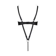 Боді з екошкіри Passion CELINE BODY 2XL/3XL, чорний колір, з доступом, відкритий