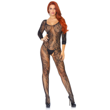 Бодістокінг Leg Avenue Swirl Lace Bodystocking One size Чорний колір, ажурна тканина, доступ