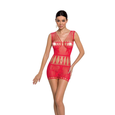 Бодістокінг мінісукня з метеликами Passion BS090 One Size червоний
