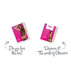 Бодістокінг Obsessive Bodystocking G316 S/M/L, квітковий декор, схрещені підв’язки
