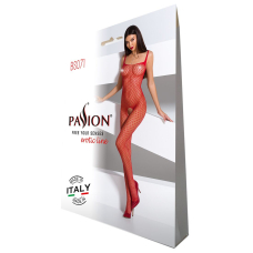 Бодістокінг Passion BS071 червоний, комбінезон на бретелях