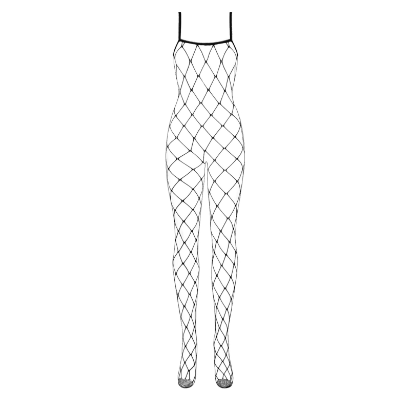 Бодистокинг с большим вырезом и открытыми грудями Obsessive Bodystocking N102 S/M/L, черный