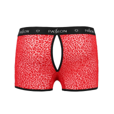 Мужские прозрачные боксеры Passion 046 SHORT PARKER 2XL/3XL Красный, сетка, под леопард