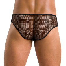 Чоловічі труси зі шнурівкою Passion 035 SLIP RICHARD 2XL/3XL Чорний колір, екошкіра, сітка