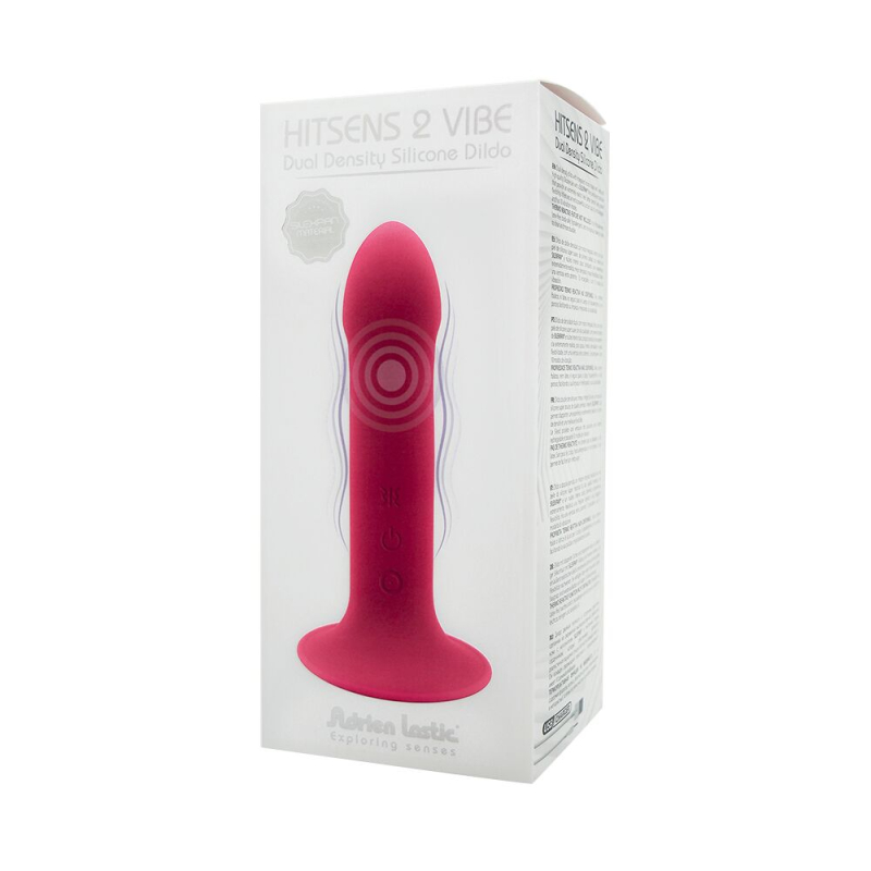 Двошаровий дилдо з вібрацією Adrien Lastic Hitsens 2 Pink, для страпона, макс діам. 4 см, довжина 17.2 см