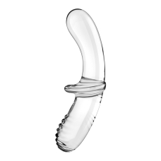 Двосторонній скляний дилдо Satisfyer Double Crystal Transparent, боросилікатне скло, унісекс, довж. 19.7 см