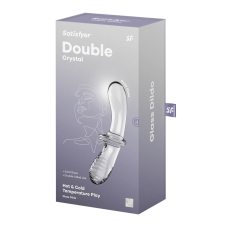 Двосторонній скляний дилдо Satisfyer Double Crystal Transparent, боросилікатне скло, унісекс, довж. 19.7 см