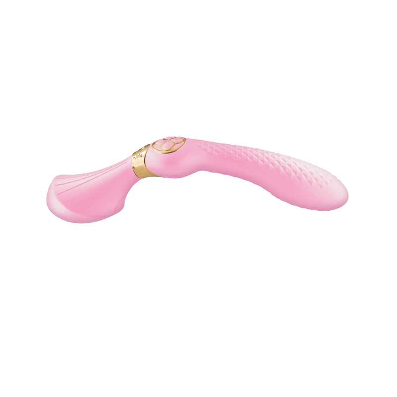 Двосторонній вібромасажер для стимуляції точки G та клітора – Shunga Zoa Light Pink – 10 режимів