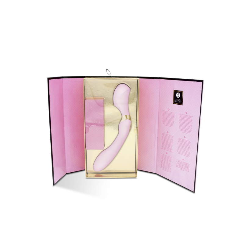 Двосторонній вібромасажер для стимуляції точки G та клітора – Shunga Zoa Light Pink – 10 режимів