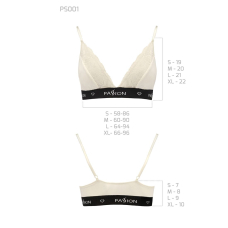 Еластичний топ з мереживом Passion PS001 TOP S, молочний колір