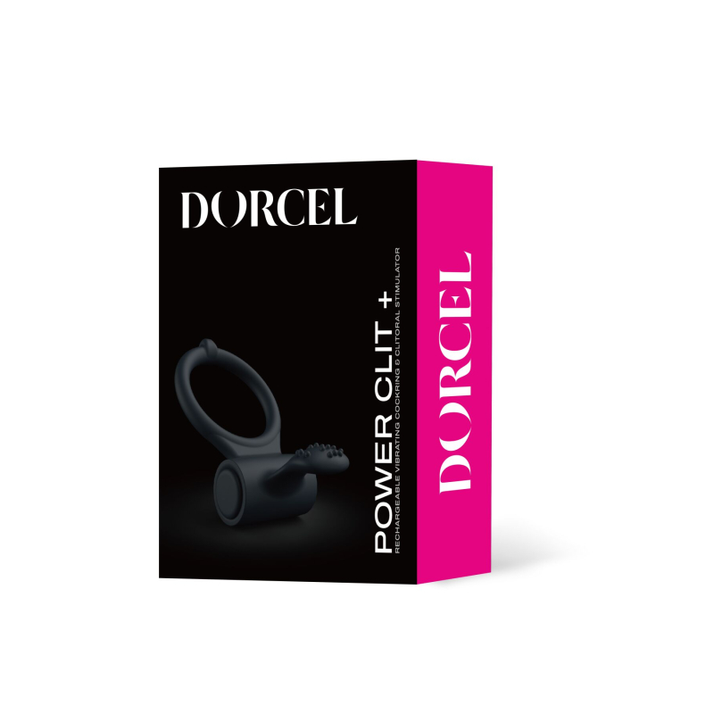 Виброкольцо Dorcel Power Clit Plus с вибрацией, перезаряжается, с язычком и щеточкой
