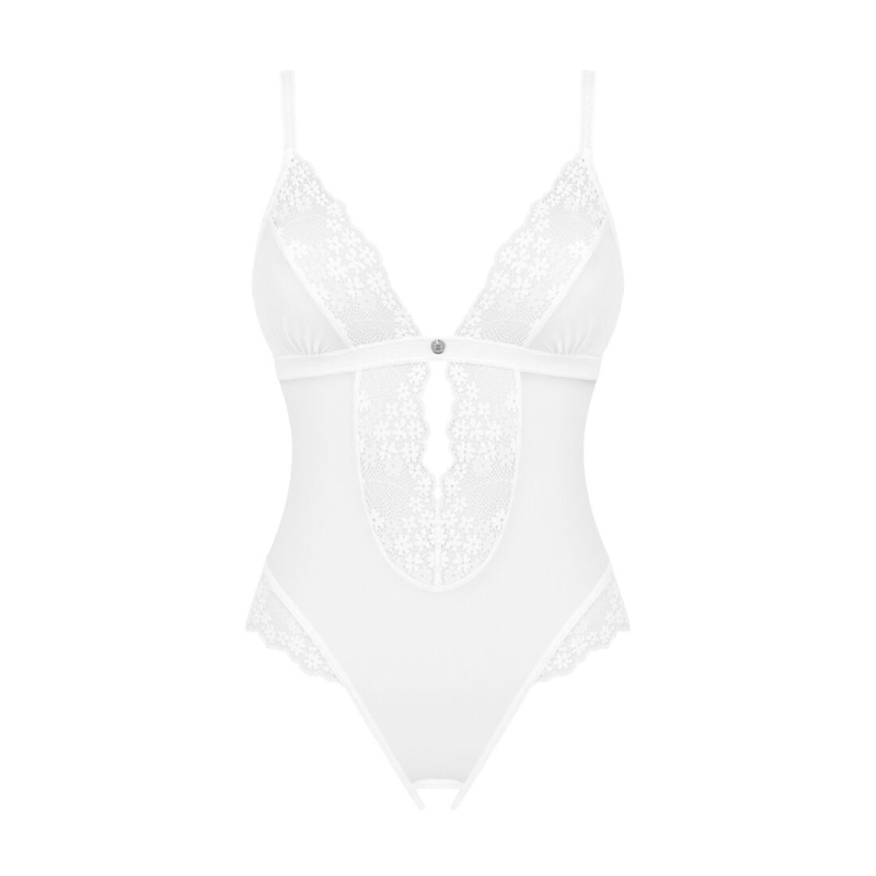 Еротичне напівпрозоре боді Obsessive Heavenlly crotchless teddy M/L, з доступом