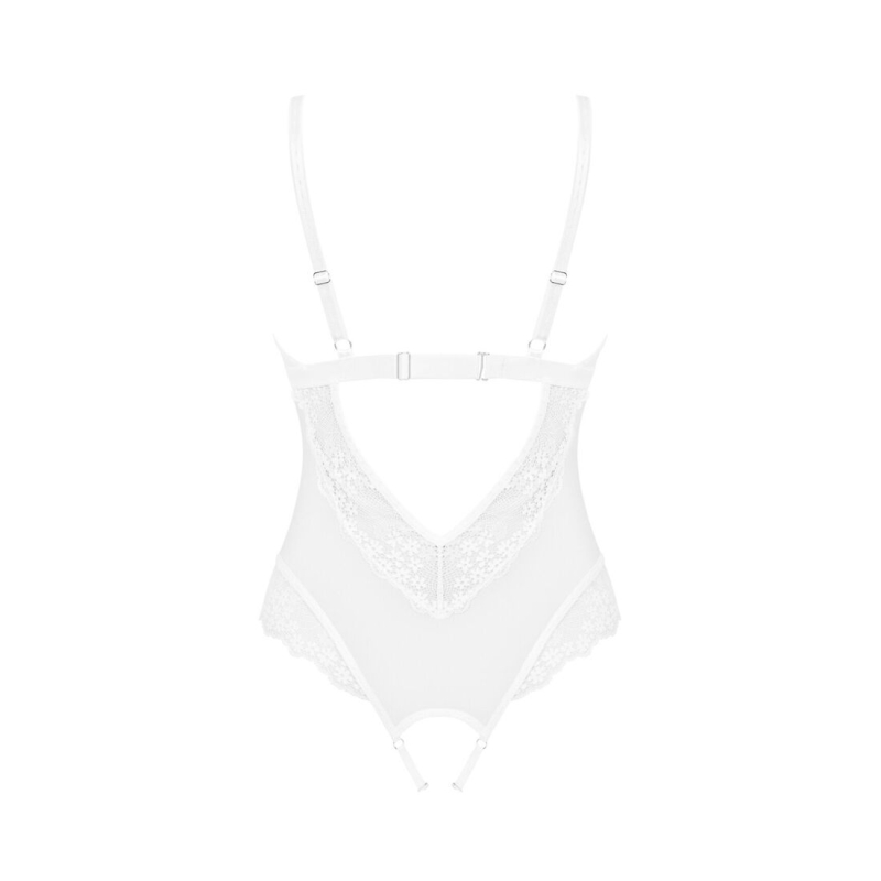 Еротичне напівпрозоре боді Obsessive Heavenlly crotchless teddy M/L, з доступом