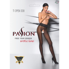 Еротичні колготки Passion TIOPEN 008 3/4 (30 den), чорний колір, з вирізом