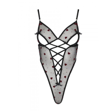 Еротичний боді з малюнком Passion LOVELIA BODY 2XL/3XL, чорний колір