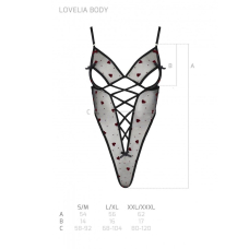 Еротичний боді з малюнком Passion LOVELIA BODY 2XL/3XL, чорний колір
