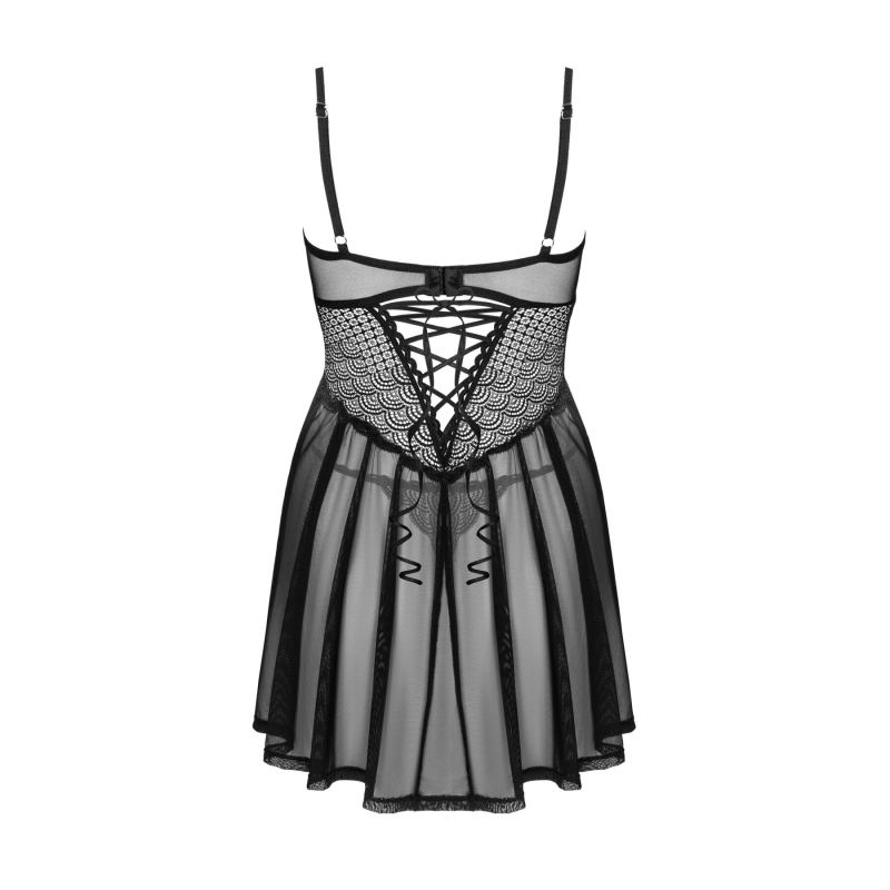 Еротичний комплект Obsessive Chemeris babydoll & thong M/L, пеньюар та стрінги
