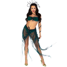 Еротичний костюм Медузи Горгони Leg Avenue Medusa Costume S, топ, спідниця, нарукавники, прикраси – смарагдовий колір