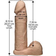 Фалоімітатор Doc Johnson Vac-U-Lock Cock White, довжина 20.5 см, діам. 5.1 см