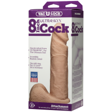 Фалоімітатор Doc Johnson Vac-U-Lock Cock White, довжина 20.5 см, діам. 5.1 см