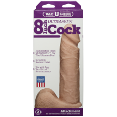 Фалоімітатор Doc Johnson Vac-U-Lock Cock White, довжина 20.5 см, діам. 5.1 см