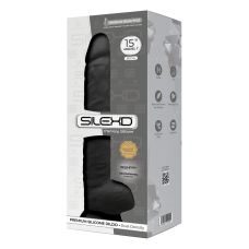 Великий фалоімітатор SilexD Kingston Black, двошаровий, силікон + Silexpan, довжина 38 см, діам. 7 см