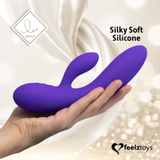 Гнучкий вібратор-кролик FeelzToys Lea Rabbit Medium Purple – подвійний мотор, 48 комбінацій вібрацій