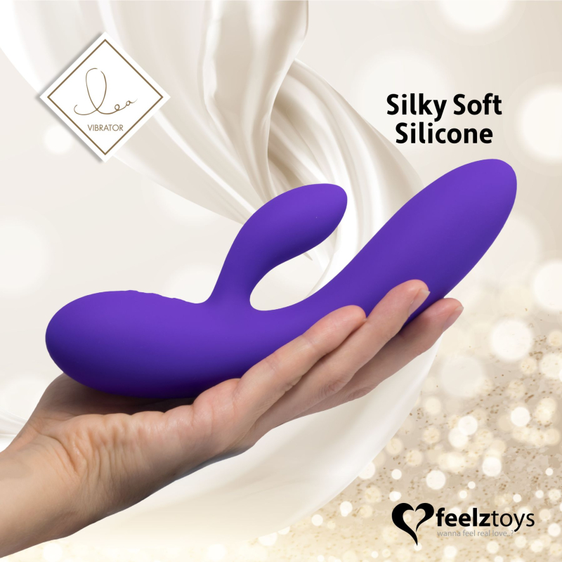 Гнучкий вібратор-кролик FeelzToys Lea Rabbit Medium Purple – подвійний мотор, 48 комбінацій вібрацій