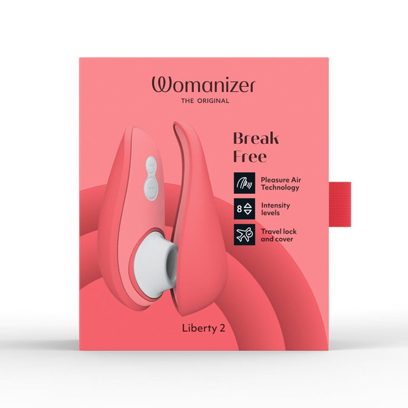 Кліторальний вакуумний стимулятор – Womanizer Liberty 2 Vibrant Rose – 8 режимів, магнітна кришечка, нова версія