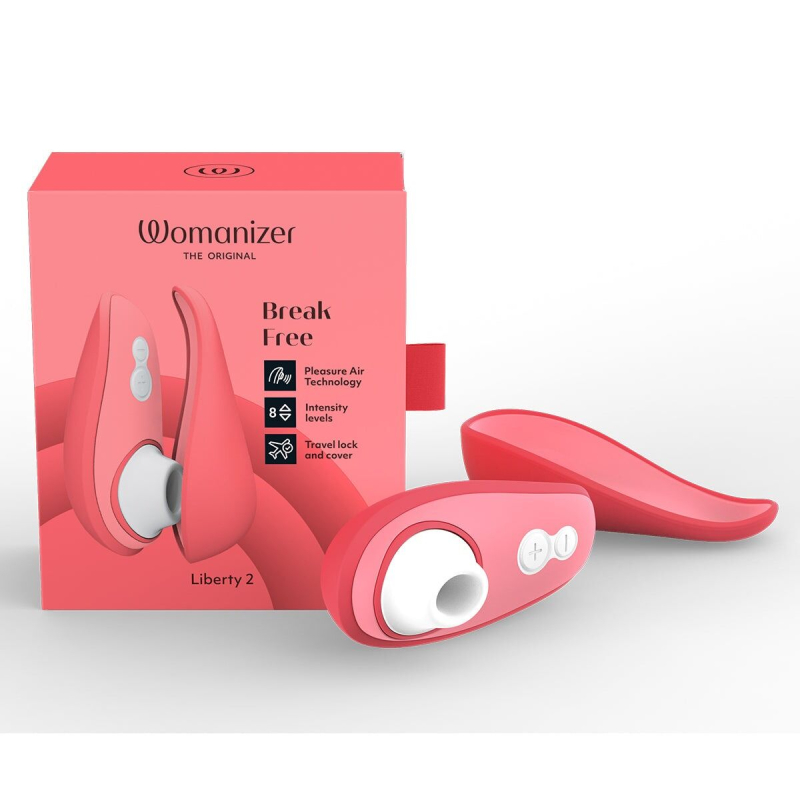 Кліторальний вакуумний стимулятор – Womanizer Liberty 2 Vibrant Rose – 8 режимів, магнітна кришечка, нова версія