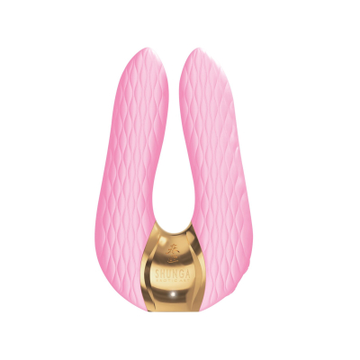 Клиторальный вибратор – Shunga Aiko Light Pink – 2 гибких текстурированных кончика, 10 режимов, 2 мотора