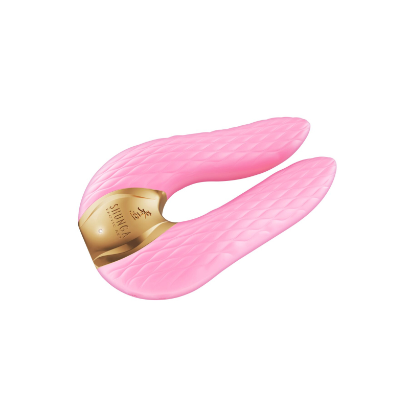 Кліторальний вібратор – Shunga Aiko Light Pink – 2 гнучкі текстуровані кінчики, 10 режимів, 2 мотори
