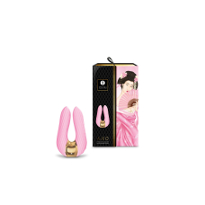 Кліторальний вібратор – Shunga Aiko Light Pink – 2 гнучкі текстуровані кінчики, 10 режимів, 2 мотори