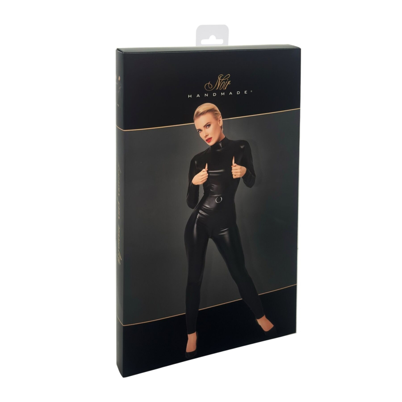 Комбінезон Noir Handmade F319 Caged wetlook catsuit with zippers and ring – 3XL