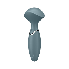 Компактний вібромасажер – Satisfyer Mini Wand-er Grey – 12 режимів роботи, подвійне використання