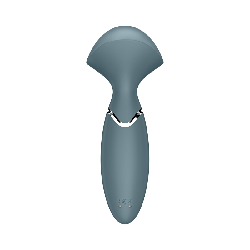 Компактный вибромассажер – Satisfyer Mini Wand-er Grey – 12 режимов работы, двойное использование