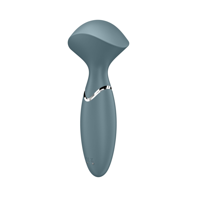 Компактный вибромассажер – Satisfyer Mini Wand-er Grey – 12 режимов работы, двойное использование