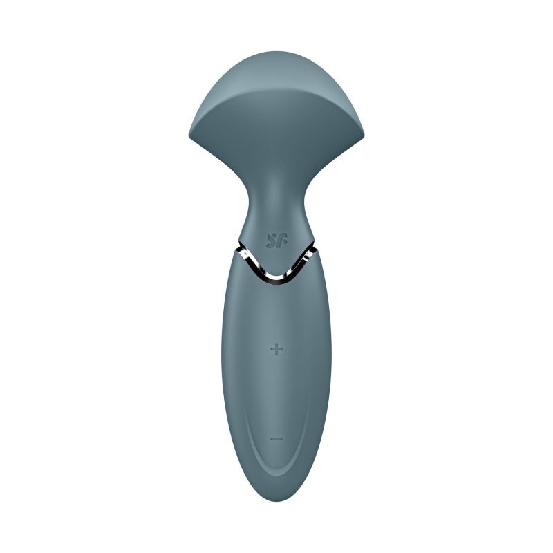 Компактный вибромассажер – Satisfyer Mini Wand-er Grey – 12 режимов работы, двойное использование