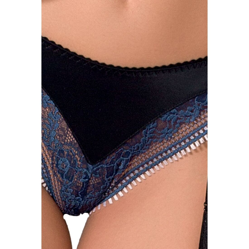 Комплект белья Passion Exclusive GISELE SET L/XL, чорний колір, лиф, трусики с пажами