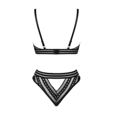 Комплект білизни Obsessive Natilya 2–pcs set XS/S, чорний колір, бюстгальтер, трусики