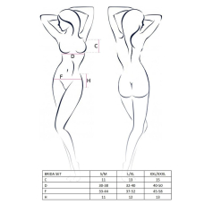 Комплект білизни Passion Exclusive BRIDA SET OpenBra 2XL/3XL Чорний трусики–танга пояс відкритий ліф