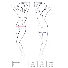 Комплект білизни Passion Exclusive MAGALI SET OpenBra 2XL/3XL, червоний, стрепи, ліф, трусики і пояс