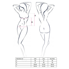 Комплект білизни Passion IMAGINE SET OpenBra L/XL, чорний колір, ліф – міні–сорочка, трусики з оборками
