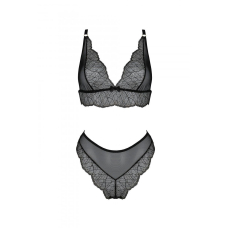Комплект Passion AMBERLY SET Чорний, L/XL, бралет і трусики бразиліана
