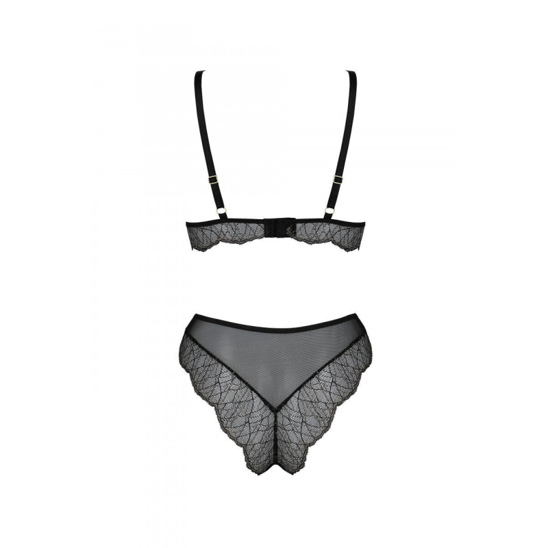 Комплект Passion AMBERLY SET Чорний, L/XL, бралет і трусики бразиліана